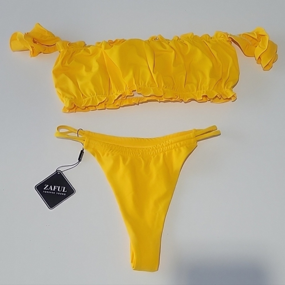 SWIMWEAR BUNDLE ZAFUL AND CUPSHE BIKINI AND FLORAL TANKINI TOP - Picture 2 of 16